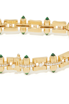 Celeste Link Bracelet, 14k Yellow Gold with Tsavorites & Diamonds